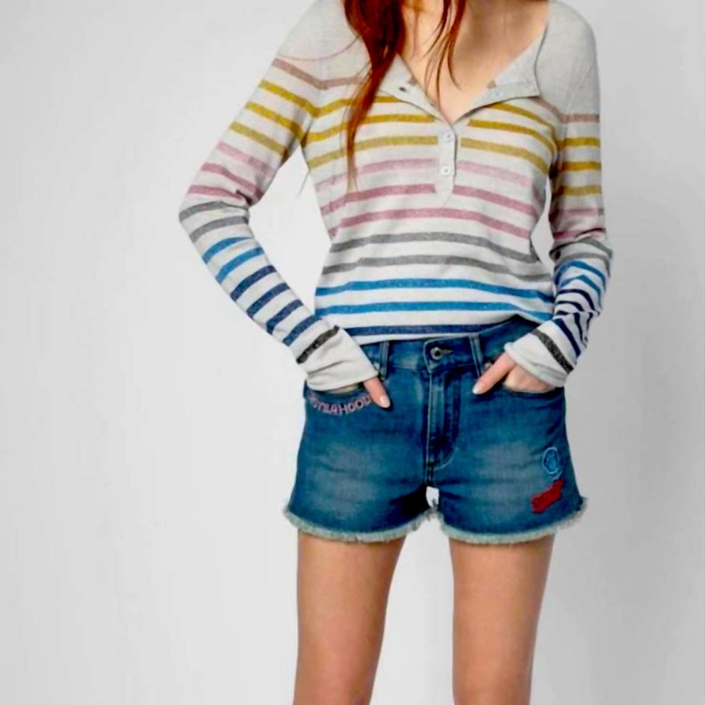 Zadig & Voltaire Multicolor Striped V-Neck Sweater
